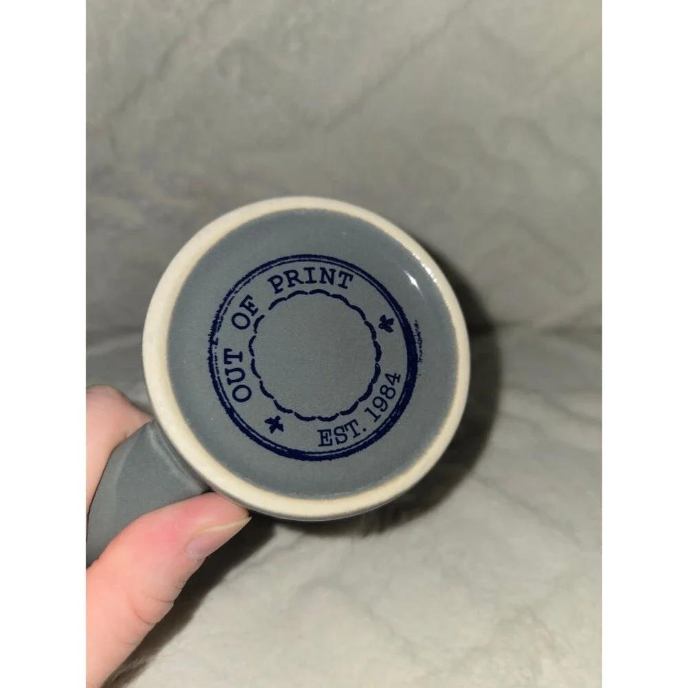 Out of Print Edgar Allan Poe-ka Dots Grey Ceramic Mug